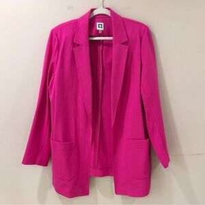 Anne Klein Blazer Jacket Women L  Pink Unlined Stretch Career Feminine Career